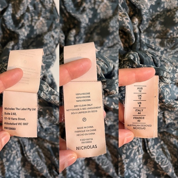 Nicholas Paisley Elsie Dress Black Boho Print - Picture 7 of 14